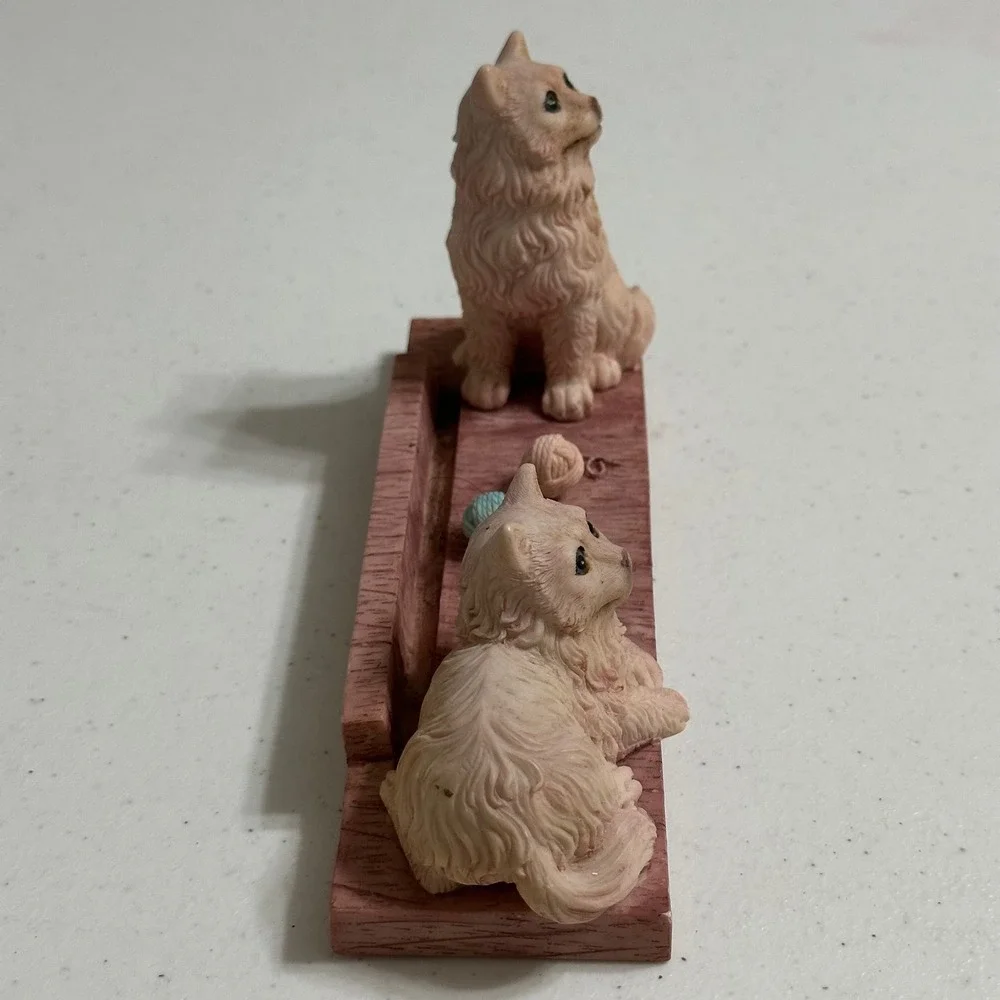 Continental Creations Yellow Persian Cat Resin‎ Photo Frame Holder Kitschy VTG